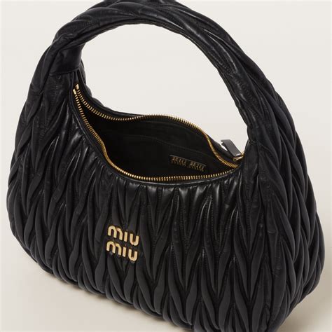 miu miu hobo matelasse|Black Wander Matelassé Nappa Leather Hobo Bag .